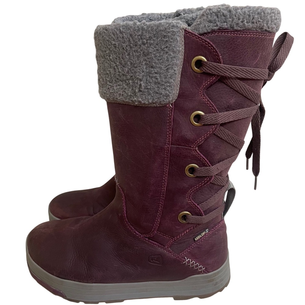 Keen  II snowman's Womens 9‎ Burgundy Leather Waterproof Winter Snow Boots